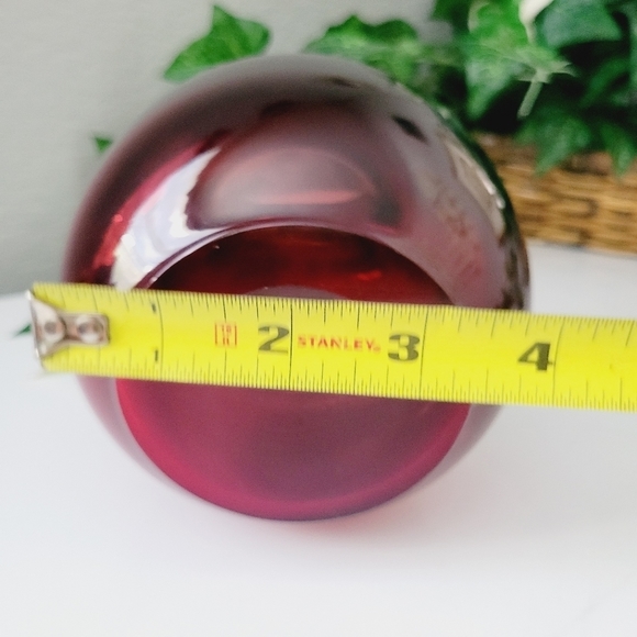 Vintage Dark Cranberry Red Glass vase jug by Emanuel Beranek 1950s Skrdlovice - Picture 13 of 13